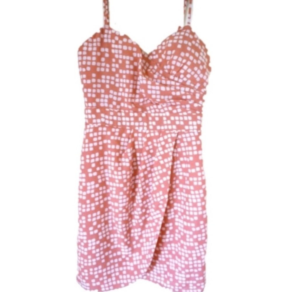Minuet Polka Dot Padded Pink & White Dress, Large